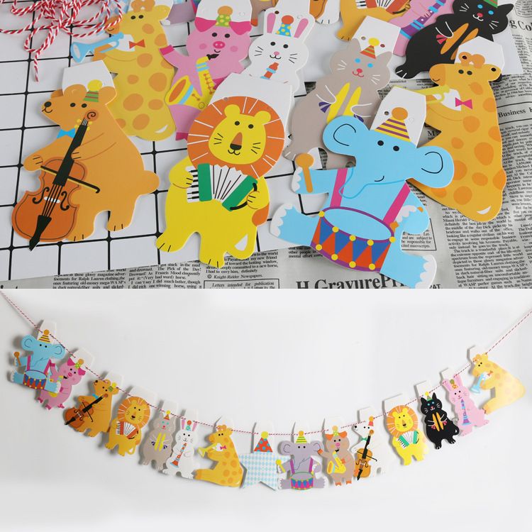 Grosshandel 1 Satz Geburtstag Party Hintergrund Banner Set Party Supplies Baby Shower Party Fahnen Tier Banner Dekoration Klassenzimmer Dekoration Von May 5 Auf De Dhgate Com Dhgate