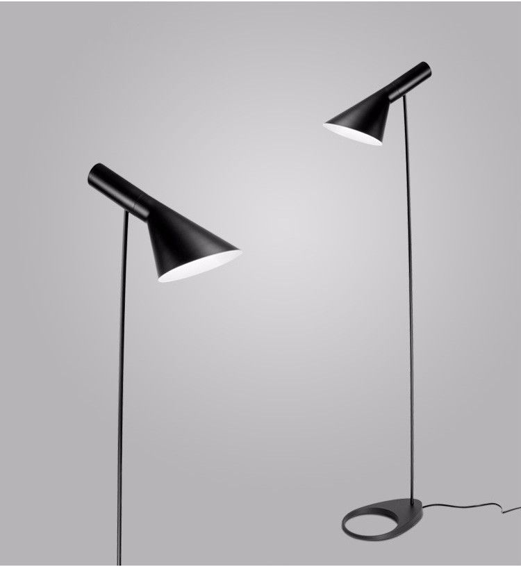 Post Modern Design Iron Aj Floor Lamp Black White Metal Stand Light For Bar Living Room Bedroom E27 Led Bulb