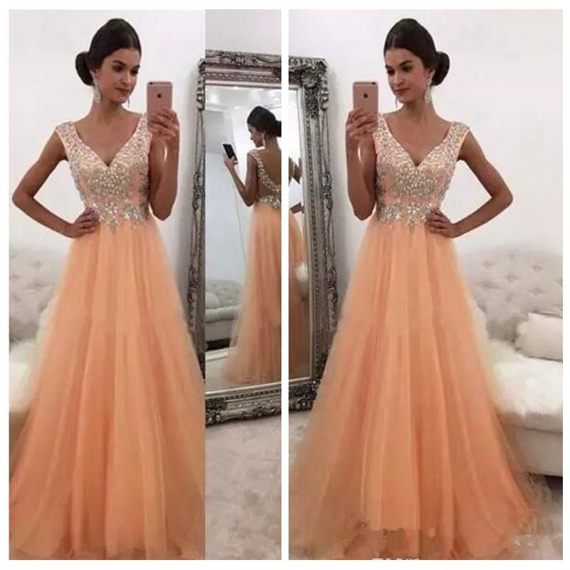 peach prom dresses 2018