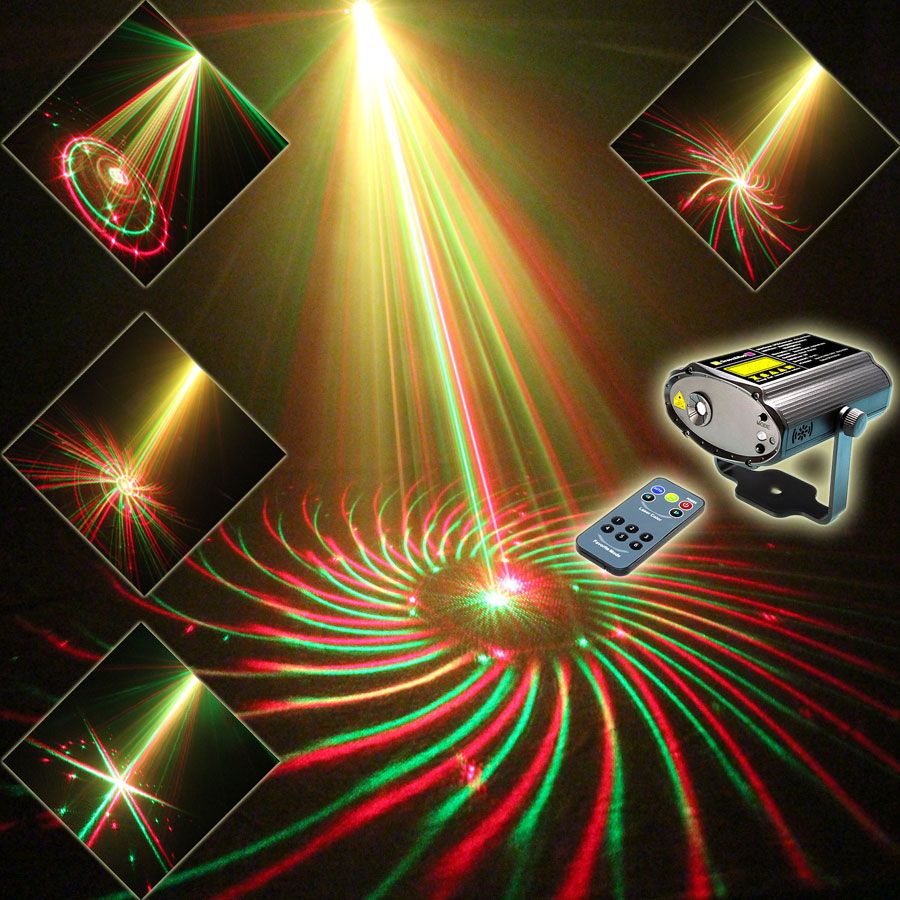 New Mini R&G Laser 24 Patterns Projector Dance Disco Bar Family Party Xmas Stage Lights Dj Environment Lighting Light Show H24 Lighting For Stage Small
