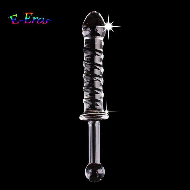 Ended glass dildo Double