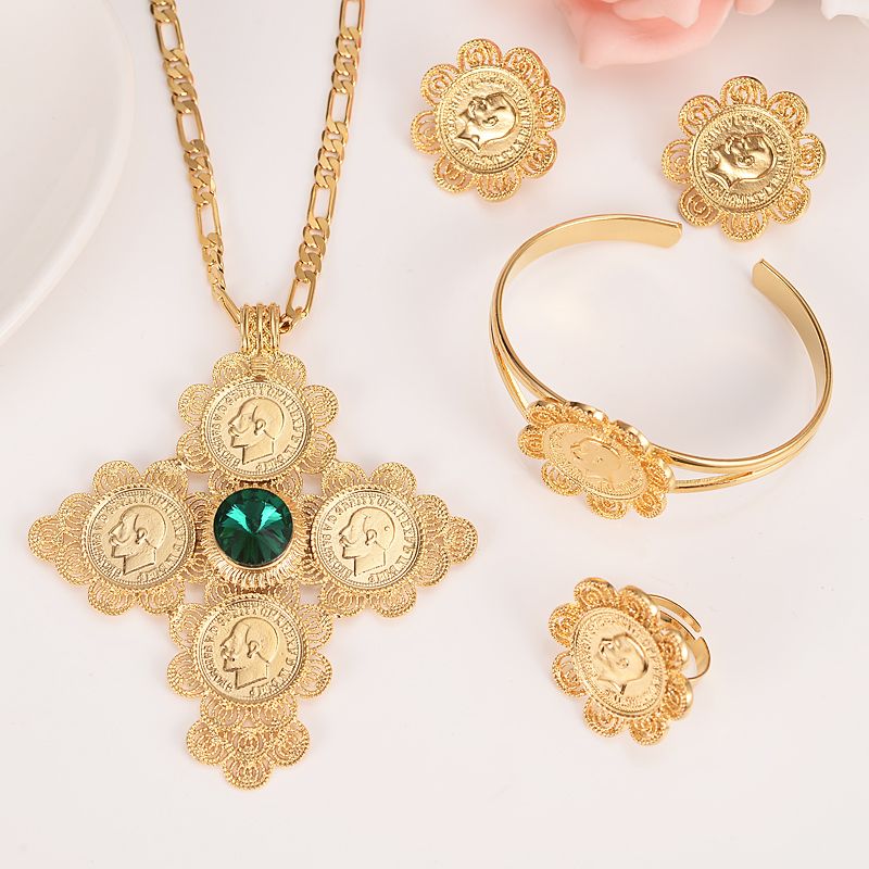 2019 Ethiopian Big Coin Cross Green Stone Pendants Necklaces Women 2019 Ethiopian Big Coin Cross Green Stone Pendants Necklaces Women Gold Jewelry Africa Habesha Eritrea From Brjewelry 15 08 Dhgate Com
