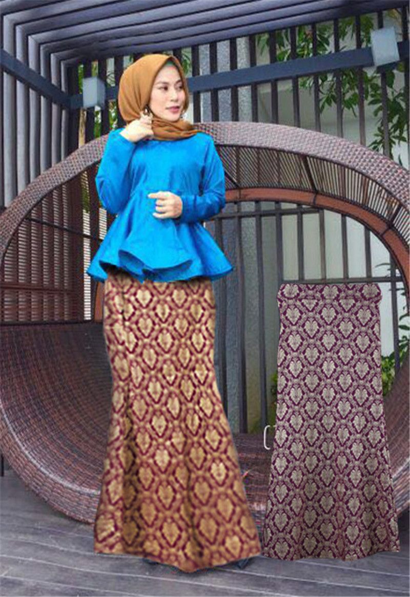 Fashion Long Islamic Skirts Bronzing Picture Long Skirt Muslim Dubai