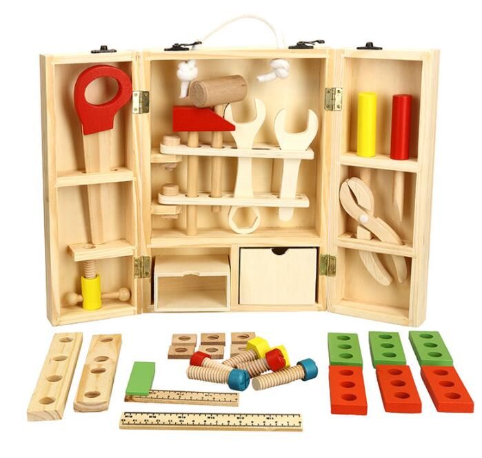 2020 Wood Carpenter Tool Box Set Wood Work Bench Wooden