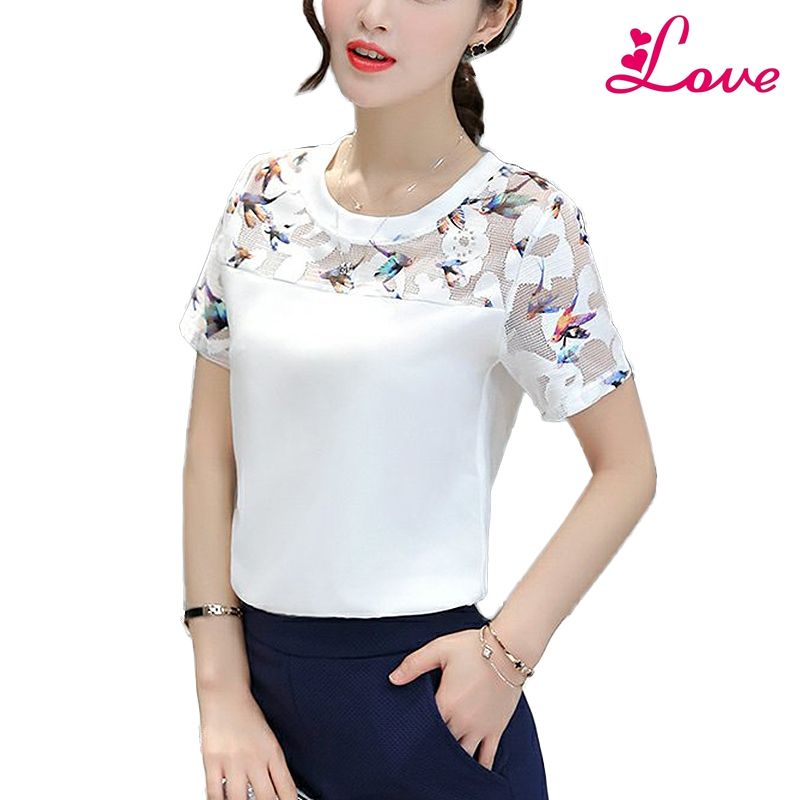 Compre Corta Manga Patchwork Blusas Cuello Mujer Lucia Moda Verano O pxSwp4HOq
