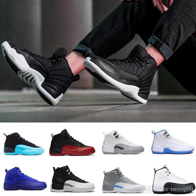 2018 12 J12 Basketball Shoes Women Men Taxi Playoffs Gamma Blue Grey Sports 12 XII Shoes Cheap 