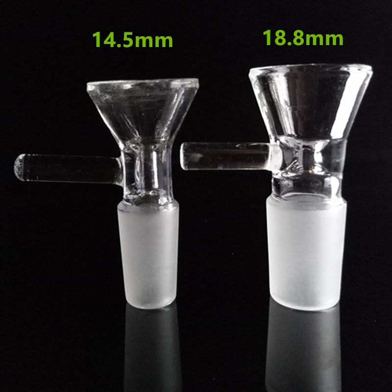 2020 5mm Thick Glass Bong Slides With Handle Bowl Funnel Male Hourglass