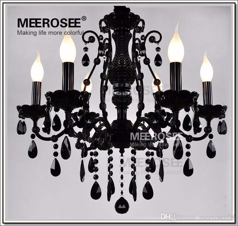 Hot French Style Crystal Chandelier Lighting Fixture Vintage Black French Style Crystal Chandelier Lighting Fixture Vintage Black Wrought Iron Suspension Hanging Lamp Light Chandeliers For Contemporary