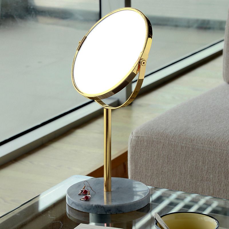 Makeup Mirror Desktop Triple Magnification Metal Marble Production Vanity The Best Gift For Girls