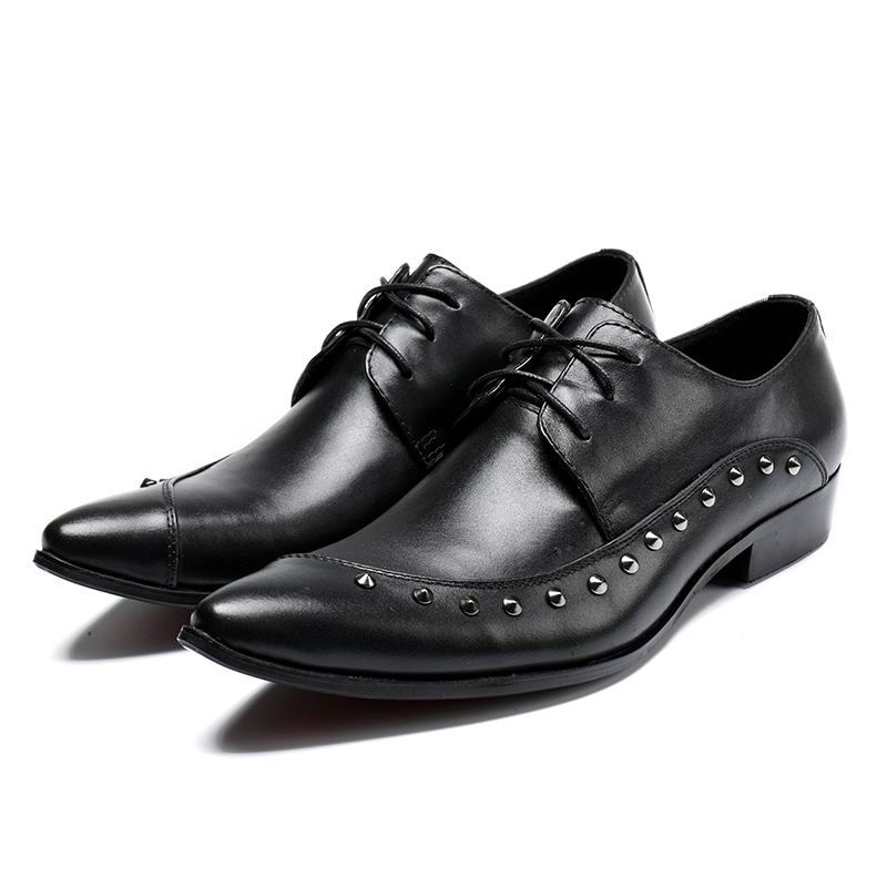 New Arrival Black Men Dress Shoes Fashion Pointed Toe Lace Up Show
