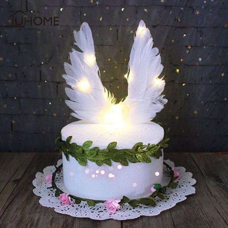 2019 17x17cm Creative Angel Wings Design Wedding Cupcake Cake Topper