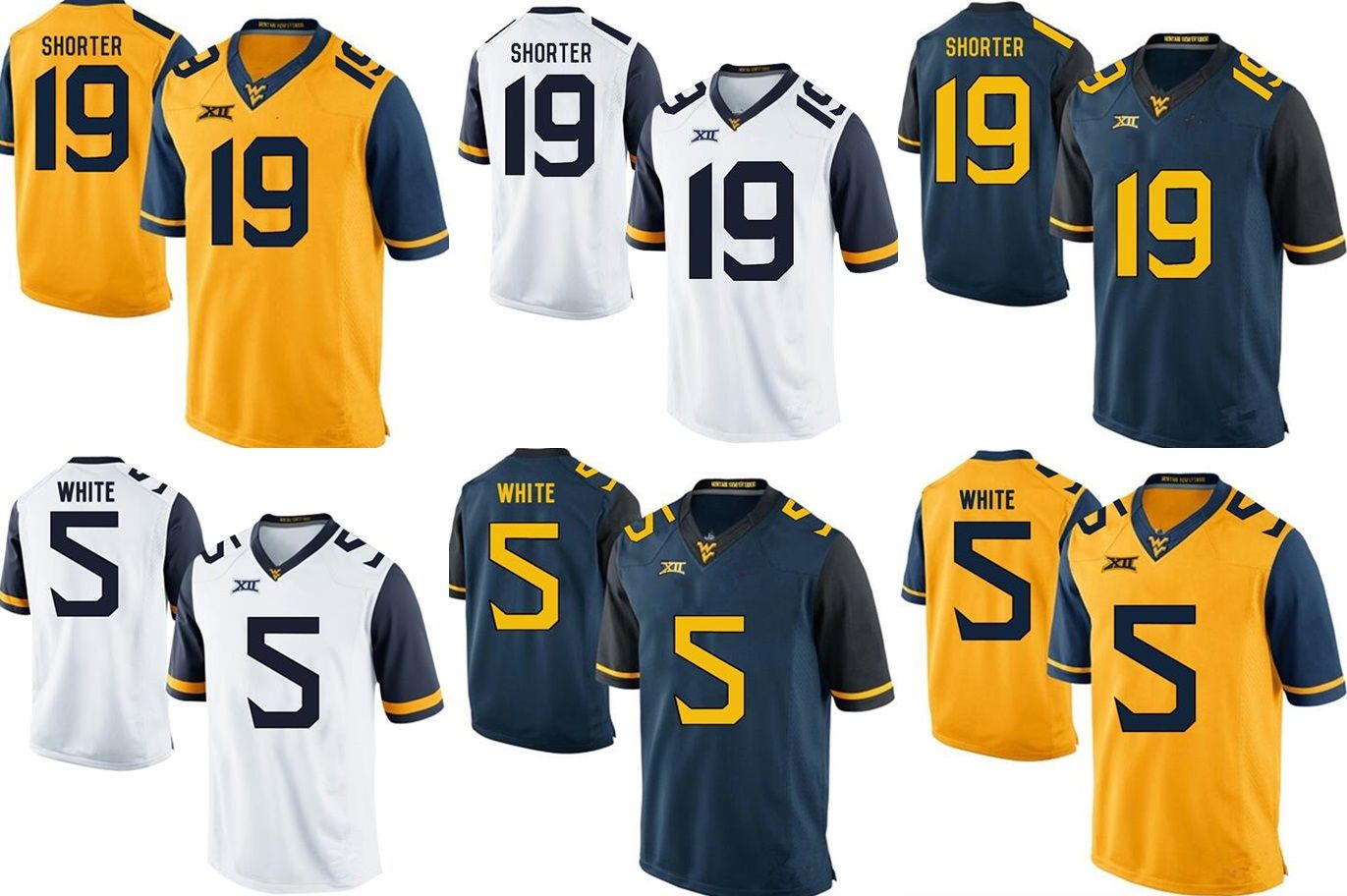 Factory Outlet West Virginia Mountaineers WHITE 5 Shorter 19 College