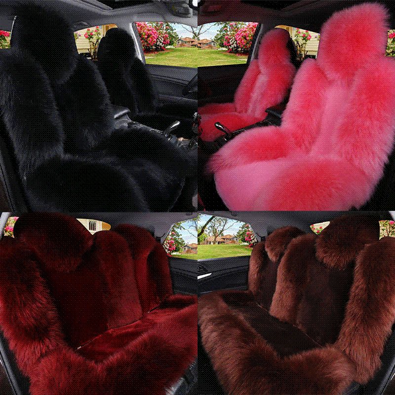 Car Seat Covers Winter Chair Warm Automobiles Seats Cover Faux Wool Auto Styling Goods For Lada Cars Women Fur Accessories