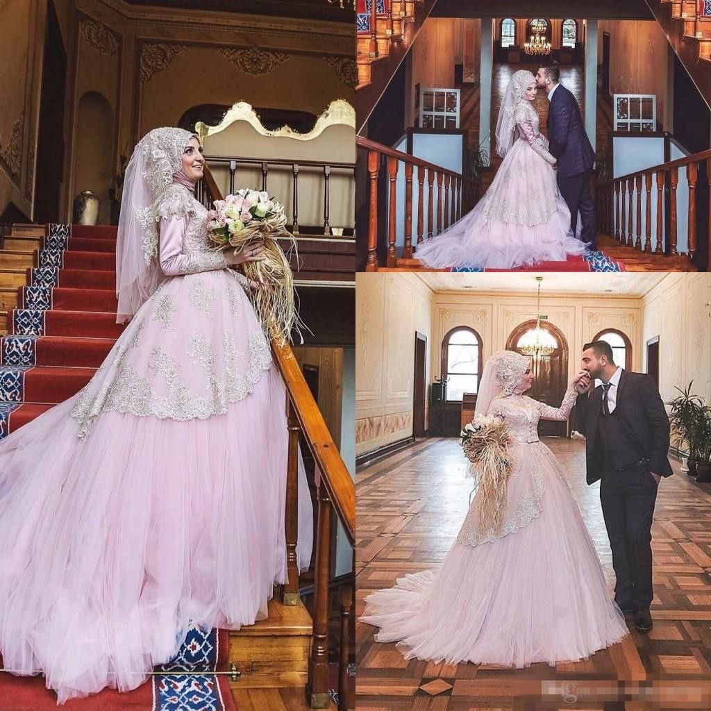 Pink Wedding Dress with Belt