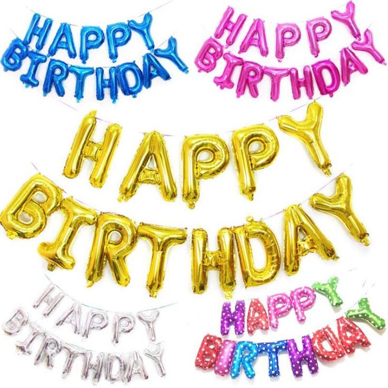 happy birthday balloons alphabet letters hanging foil balloons garland