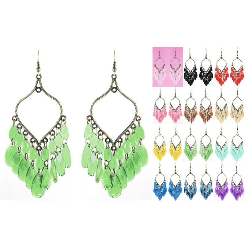 Leaf Bead Earrings Hook Chandelier Dangle Sheer Water Drop Leaf Bead Earrings Hook Chandelier Dangle Sheer Water Drop Eardrop Whole White Black Red Deep Pink Brown Jc034