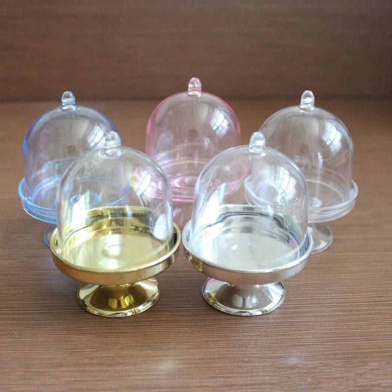 Free Shipping 20pcs Acrylic Clear Mini Cake Stand Wedding Party Shower Baby Birthday Sweet Table Reception Decor Ideas Souvenirs Supplies