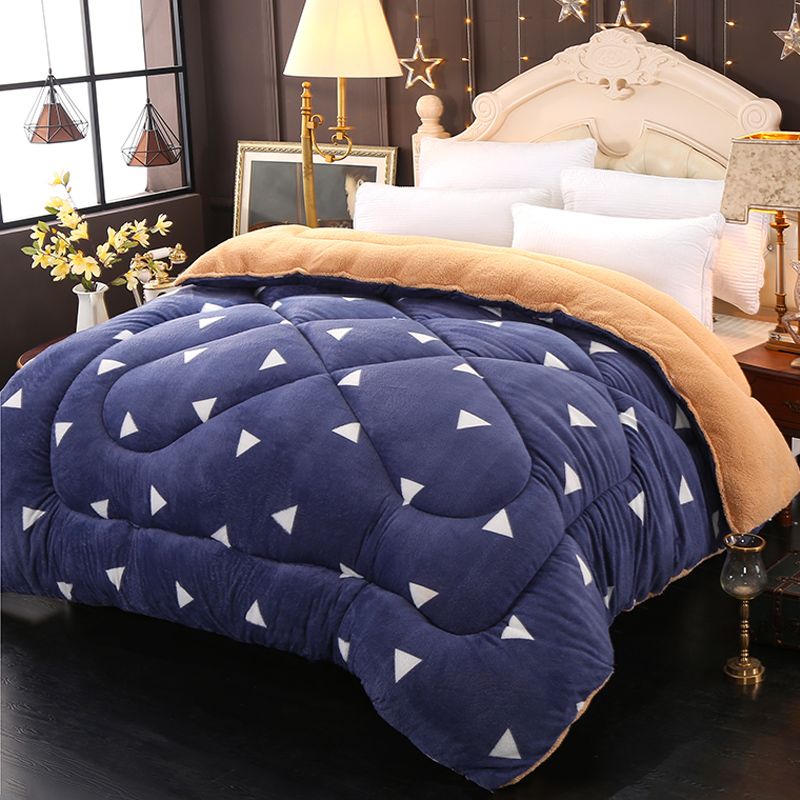 White And Dark Red Comforter Family Student Dormitory All Cotton