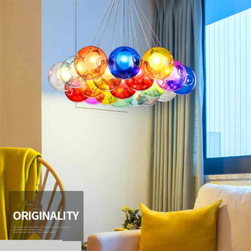 Colorful Glass Ball Lamp G4 LED Pendant Lights 110V/220V Creative