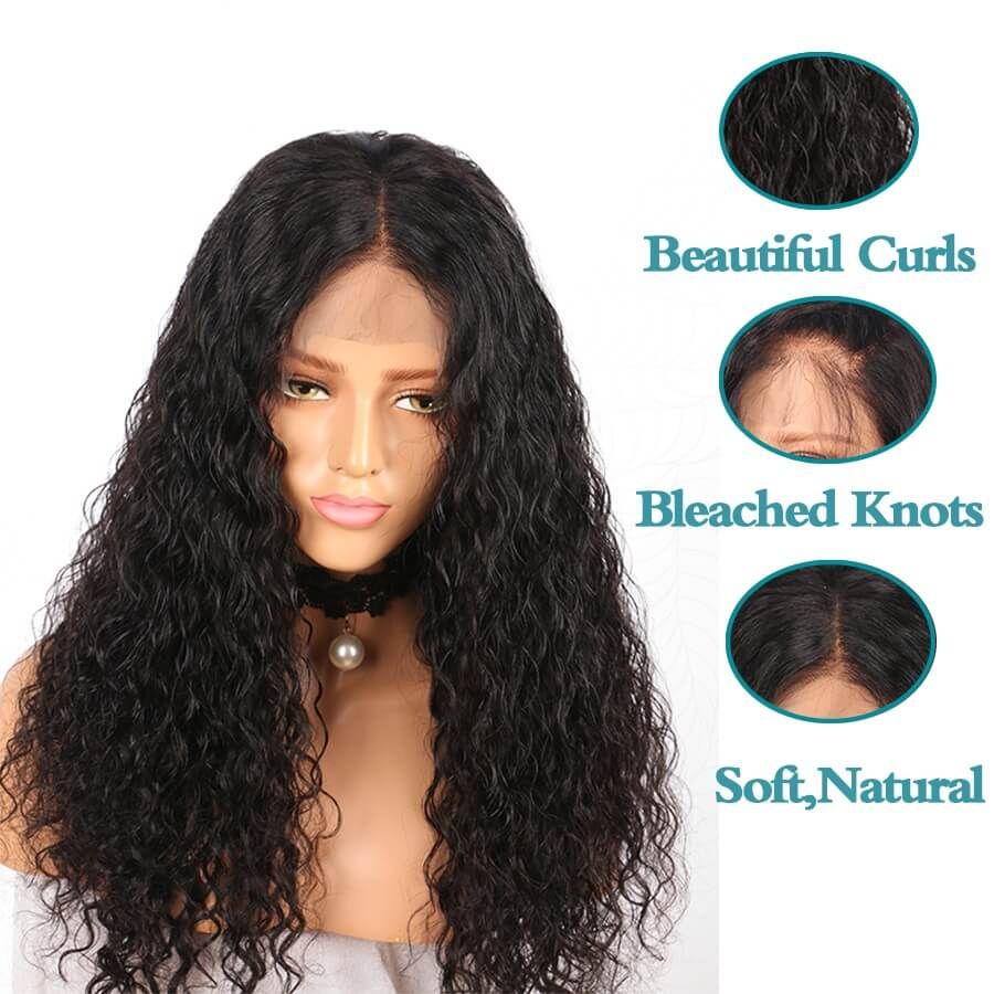 13*4 lace front wigs Remy virgin Deep Loose Water Wave baby hair Pre Plucked Natural Hairline