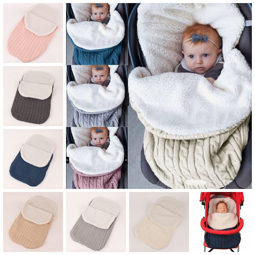 2019 6styles newborn baby blanket swaddle sleeping bag stroller wrap warm sleepsacks crochet knitting thick blanket 6838cm ffa760 from liangjingjing no1