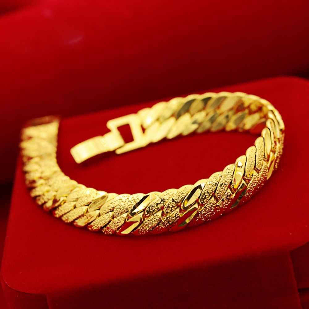 Compra Mujeres Hombre Hermanada Pulsera Pulsera Cadena De Muñeca 18K Oro  Amarillo Llena Joyería Sólida Accesorios Clásicos 21 Cm Barato | Entrega  Rápida Y Calidad | Es.Dhgate
