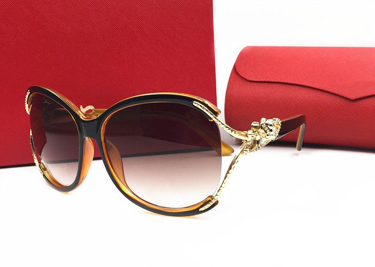 여성용 빈티지 선글라스 18K 금도금 메탈 프레임 안경 중공 렌즈 패션 디자이너 선글라스 선글라스 박스 포함