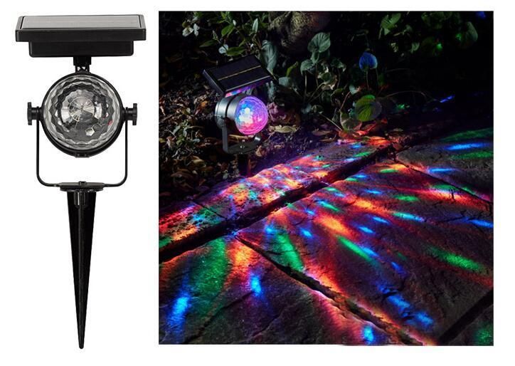 2020 LED Solar Rotate Projector Lawn Lamp IP55 Waterproof 4V Floor Spot