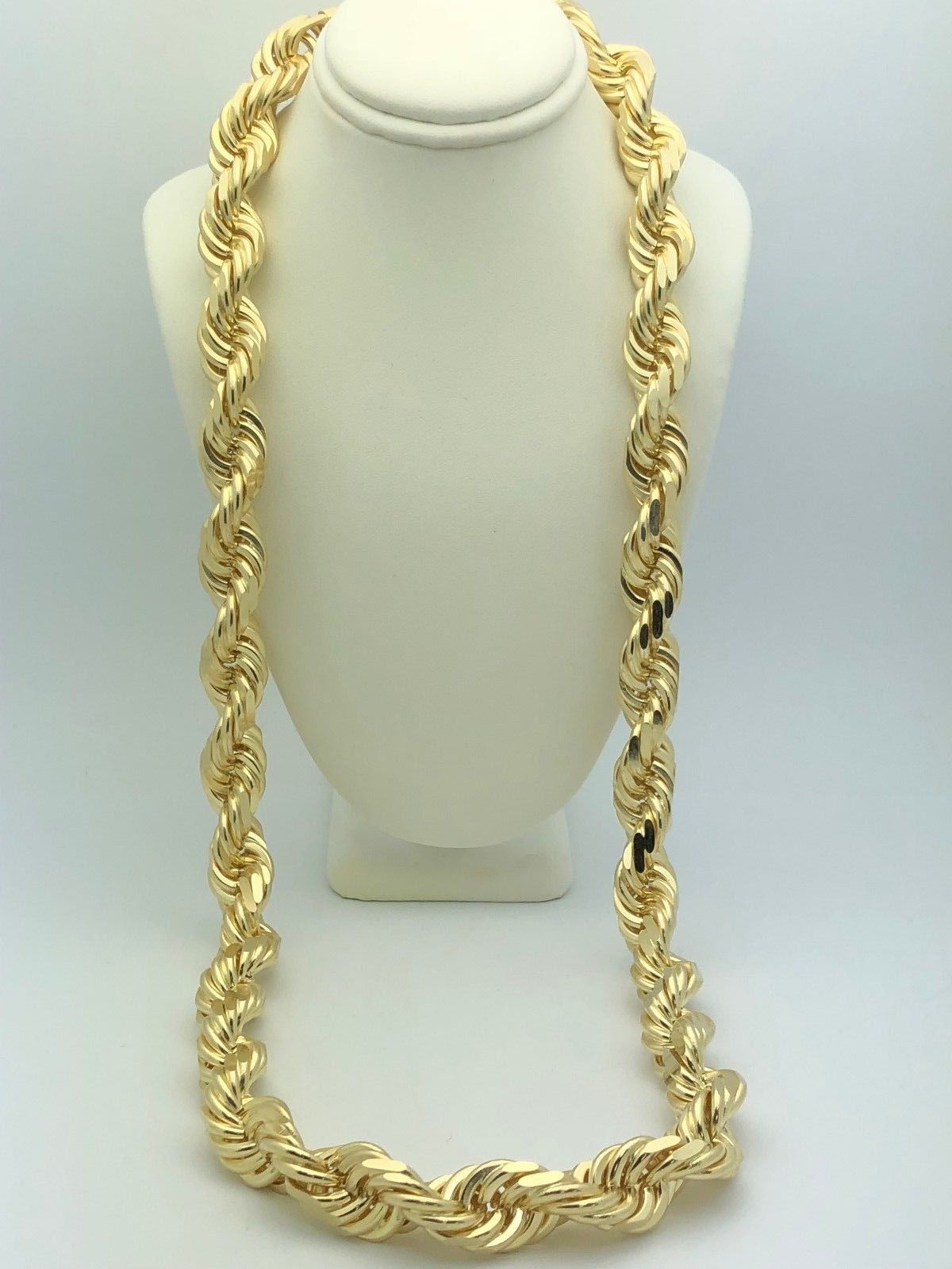 2019 Men'S Solid 14K Yellow Gold 28 Diamond Cut Rope Chain