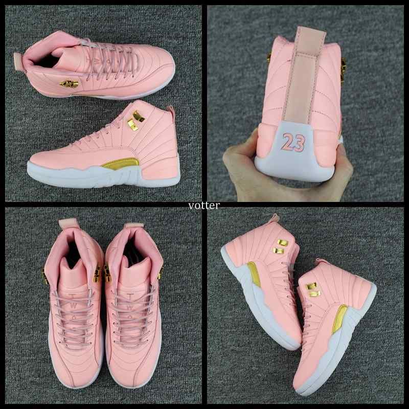 2017 New 12 GS Dynamic Pink Women Basketball Shoes Vivid Pink 12s Sports Sneakers Trainers High