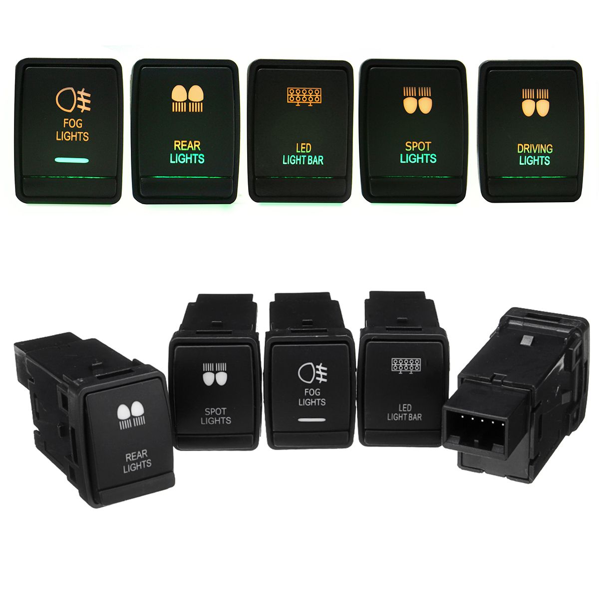 2019 Plastic 12V Push Switch LED Driving Light Bar On Off Rocker Toggle