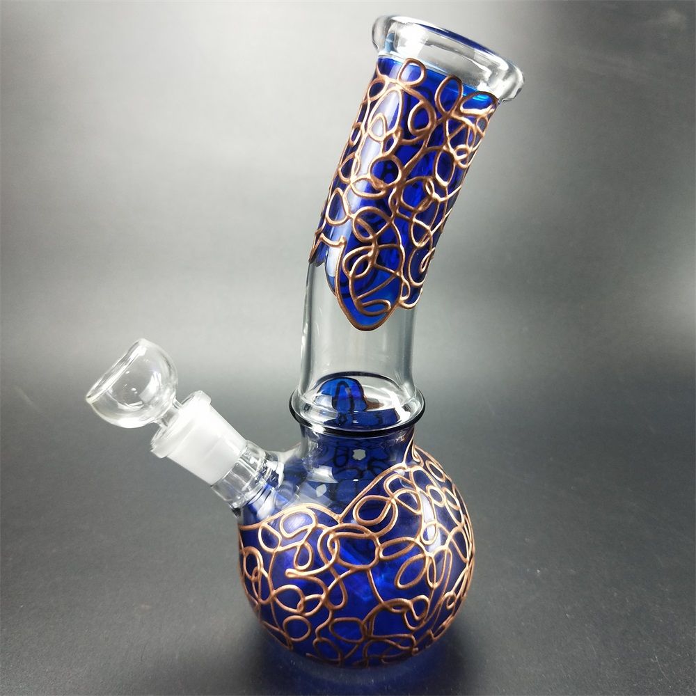 2020 Hand Blown Glass Bong With Beautiful Color Double Recycling Bird'S