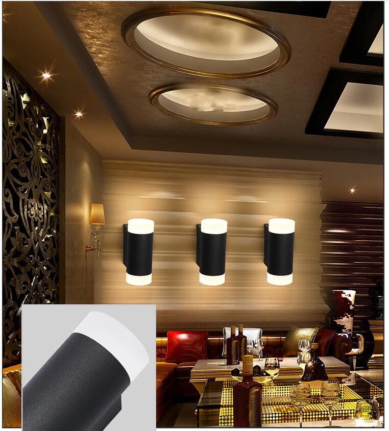 2019 6w Led Wall Lights Modern Dual Head Up Down In Led Indoor For Home Bedroom Living Room Decor Corridor Cylinder Acry Wall Lamps From Qin88888