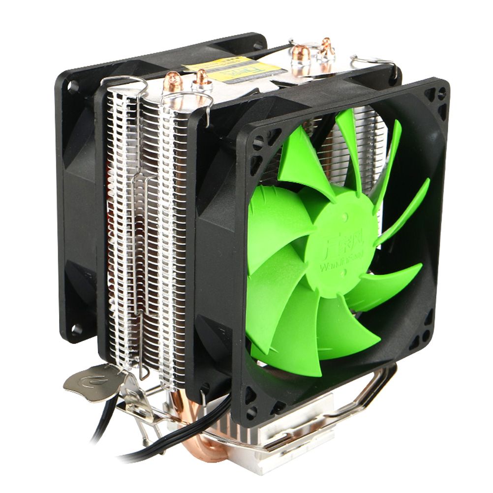 New 80mm Dual Fan Cpu Heatsink 12v Super Cooling Desktop Pc Quiet Cooler For Intel Lga775 1150 1155 1156 Amd 95w Socket 1pc