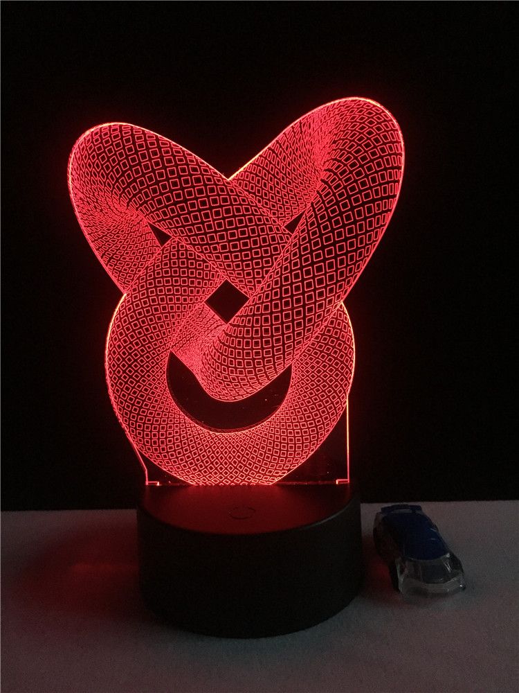 2018 Change 3d Led Bedside Double Love Knot Abstract Circle Spiral 2018 Change 3d Led Bedside Double Love Knot Abstract Circle Spiral Shape Night Light Decor Creative Table Lamp Best Kids Gift From Artlighting228