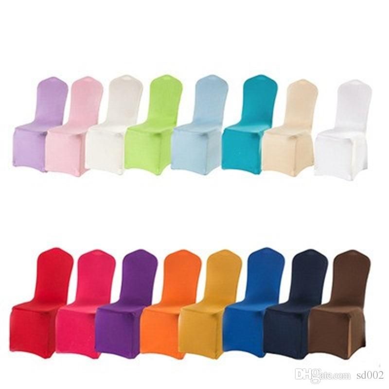 Solid Colors Wedding Chair Covers Brief Style Elastic Force Seat