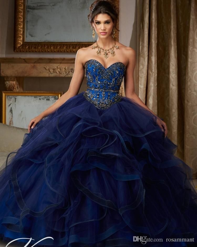 vestido para debutante azul royal