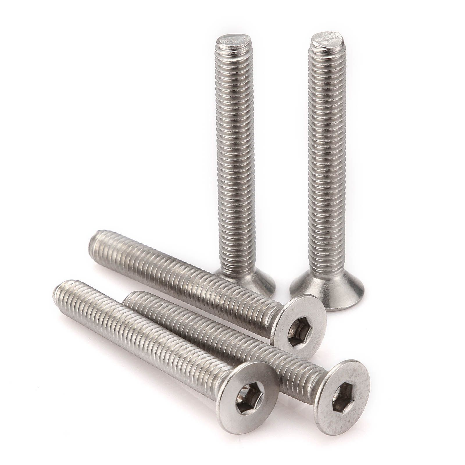 Wholesale Brand New 100pcs M6 Hexagon Countersunk Screws Flat Head Bolts A2 304 Stainless Steel Size 10mm 80mm Choose