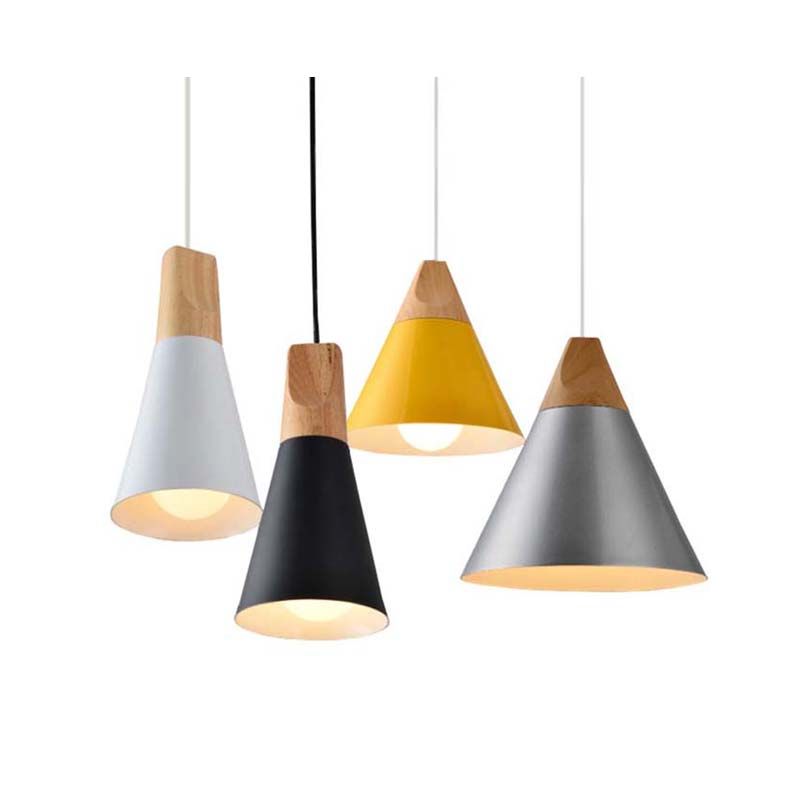 Wood Lamp Pendant Light Aluminum E27 Holder Black White Yellow Wood Lamp Pendant Light Aluminum E27 Holder Black White Yellow Lights For Dining Living Room Vintage Lightkd 50 Ceiling Shades Lantern
