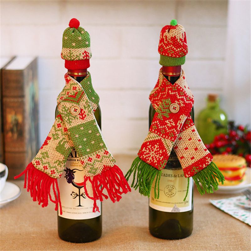 christmas decorations for home wine bottle cover clothes set hat cap scarf table decor navidad new year gifts designer christmas decorations discount - Designer Christmas Decorations christmas decorations for home wine bottle cover clothes set hat cap scarf table decor navidad new year gifts designer christmas decorations discount - Designer Christmas Decorations