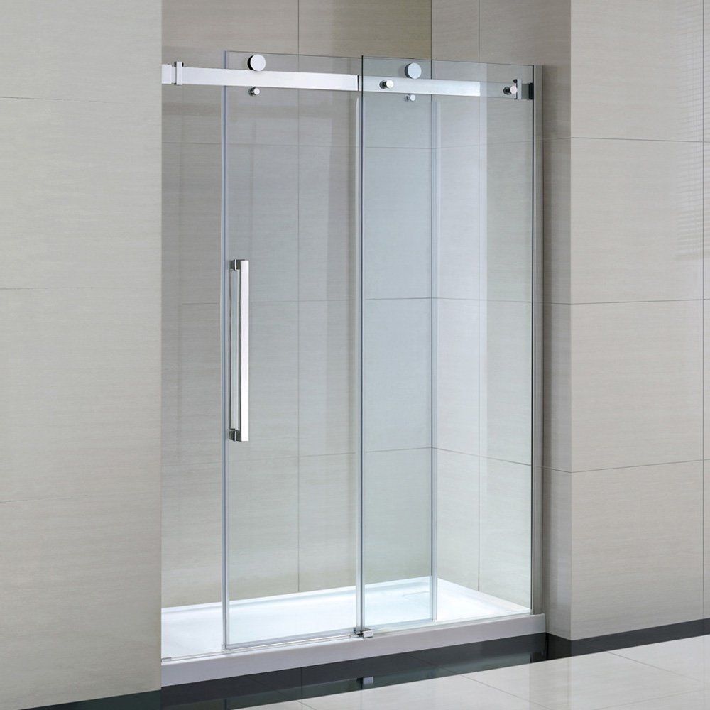 2000mm Polish Bypass Stainless Steel Frameless Sliding Glass Shower Door Hardware Kit Bathroom System