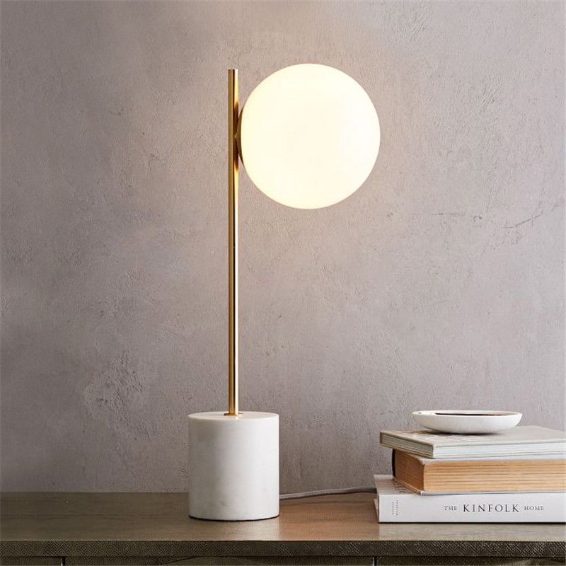 Modern Table Lamp Led Glass Desk Study Room Reading Lights Bedroom Light Fixtures Home Lighting Globe Ball