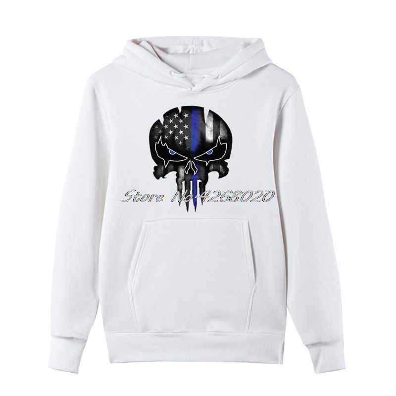 2019 thin blue line print fashion hoodie mens casual cotton blueline print