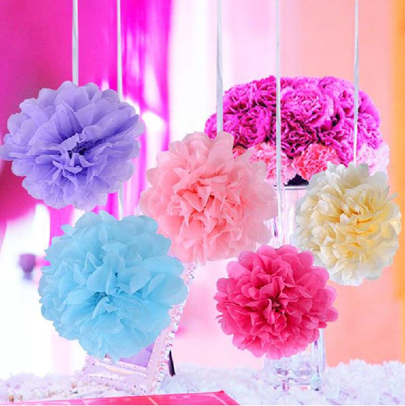 4 16 pompon tissue paper flower balls artificial plants fake flowers paper flower ball centerpiece