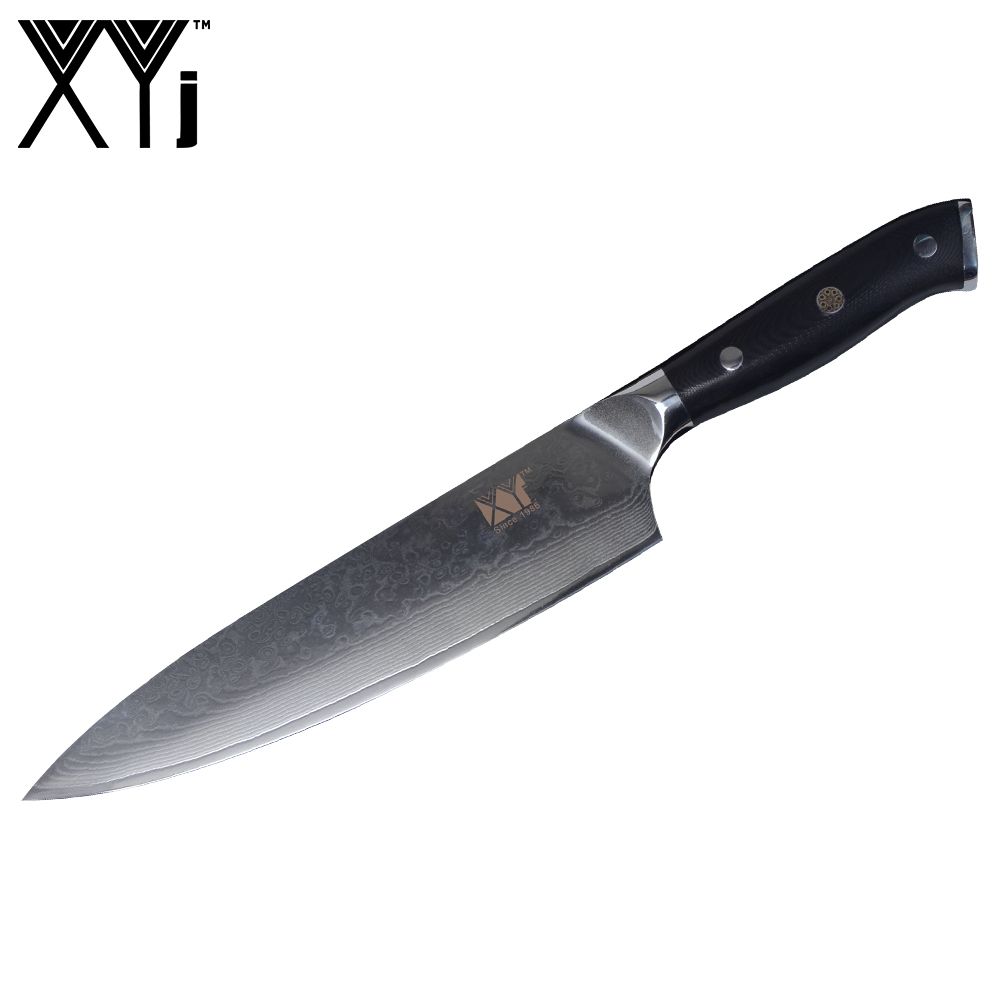 XYj G10 Handle Damascus Knife 8 Inch Chef Knife 67 Layers Damascus