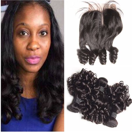 Romance Curls Virgin Indian Human Hair Weave Bundles With 4x4 Lace
