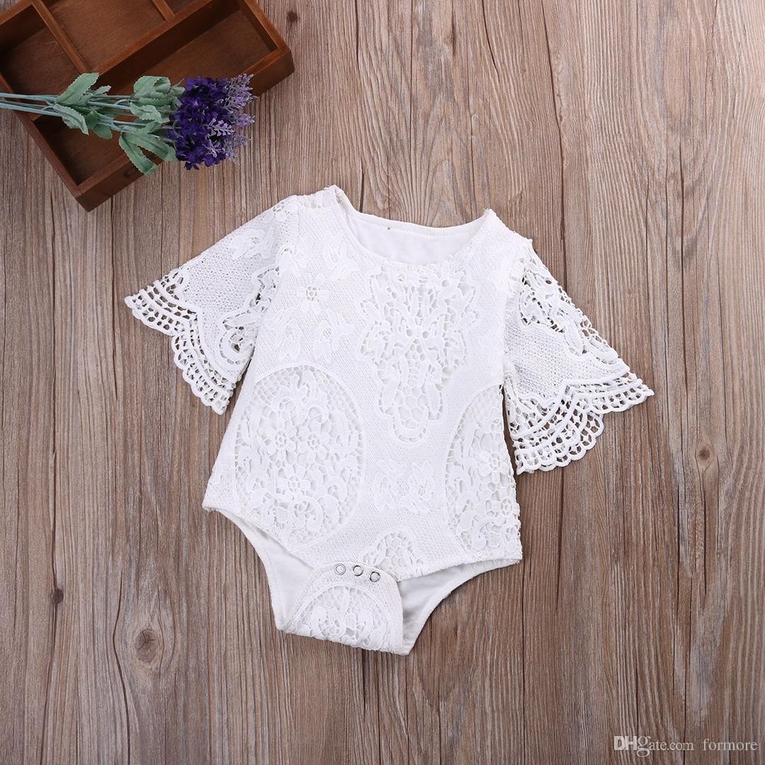 2019 Baby Clothes Factory White Rompers Infant Newborn Girl Clothes