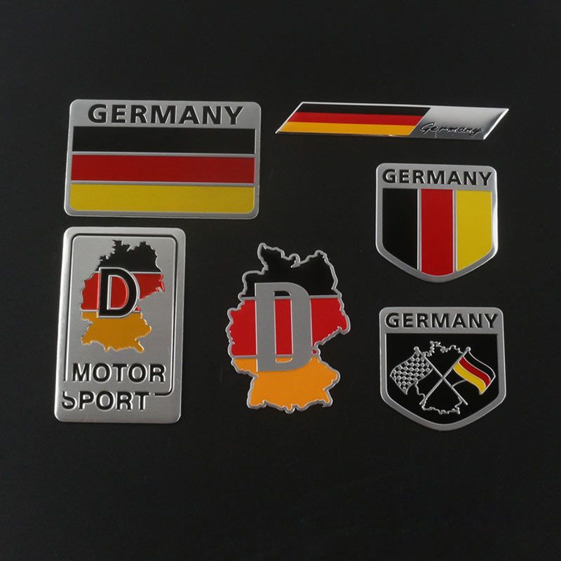 2019 German Car Auto Trunk SUV Germany Flag Aluminum Sticker Emblem