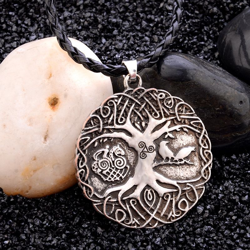 Whole 2018 Hot Tree Of Life Bird Mjolnir Norse Viking Whole 2018 Hot Tree Of Life Bird Mjolnir Norse Viking Pendant Necklace Mythology New For Men Ruby Star