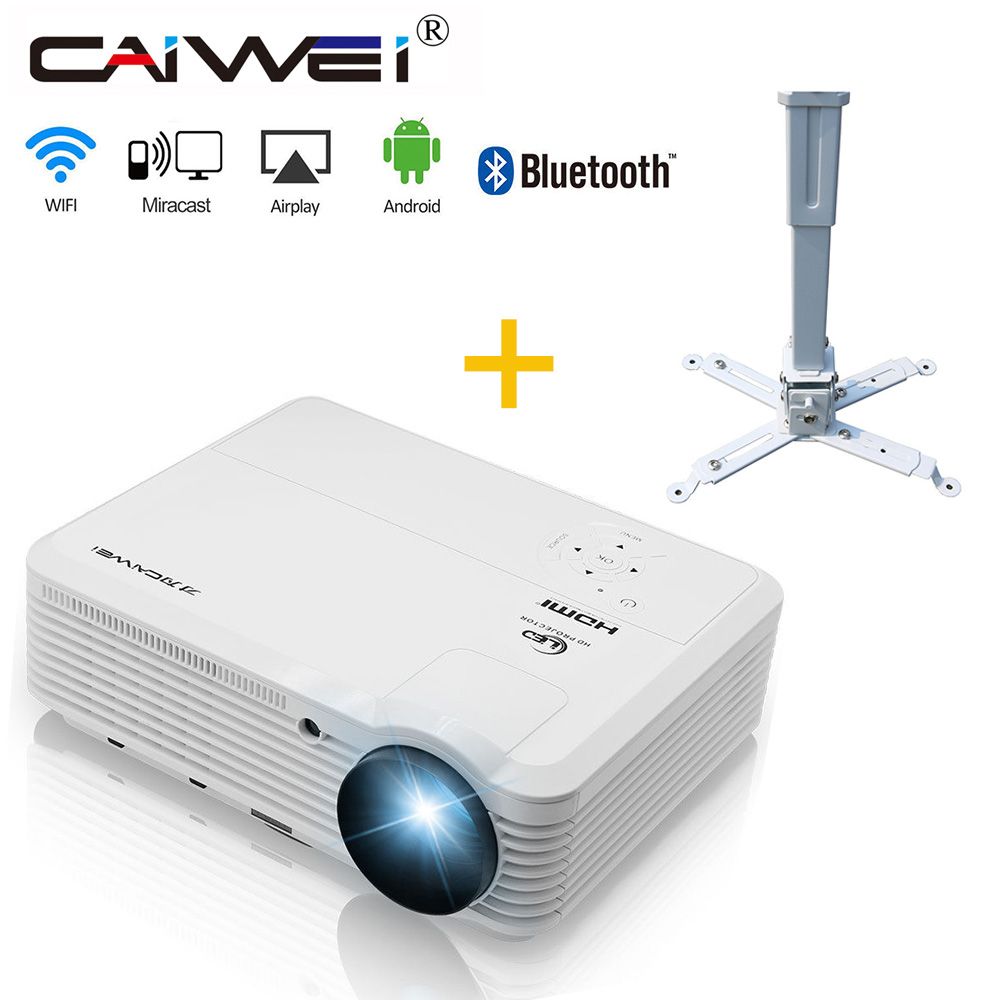 Caiwei Hd 1080p Led Projector Android Bluetooth Built In Wifi Caiwei Hd 1080p Led Projector Android Bluetooth Built In Wifi Wireless Home Beamer Theater Tv Channel With Ceiling Bracket Mount Set Top 10 Box Sets